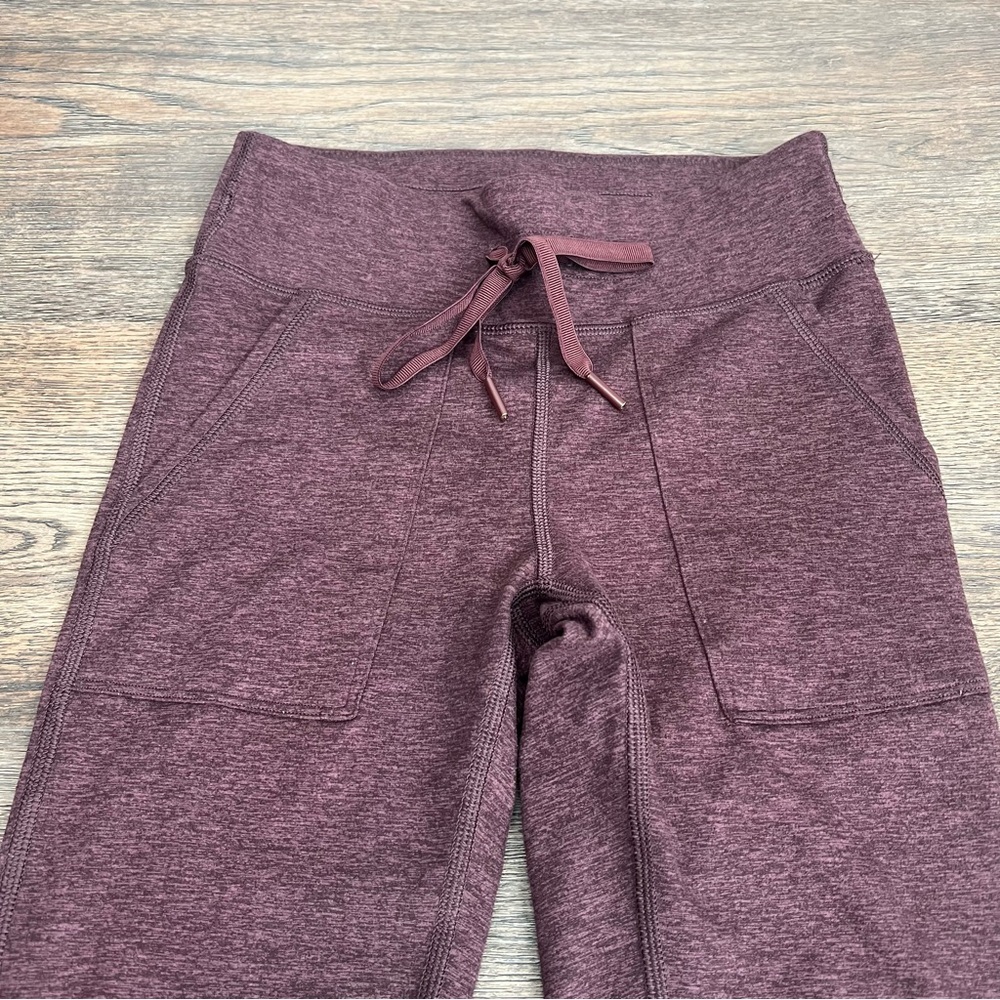 Aerie Chill Play Move Leggings Size Small Burgundy High Rise Jogger Pockets - Picture 2 of 8